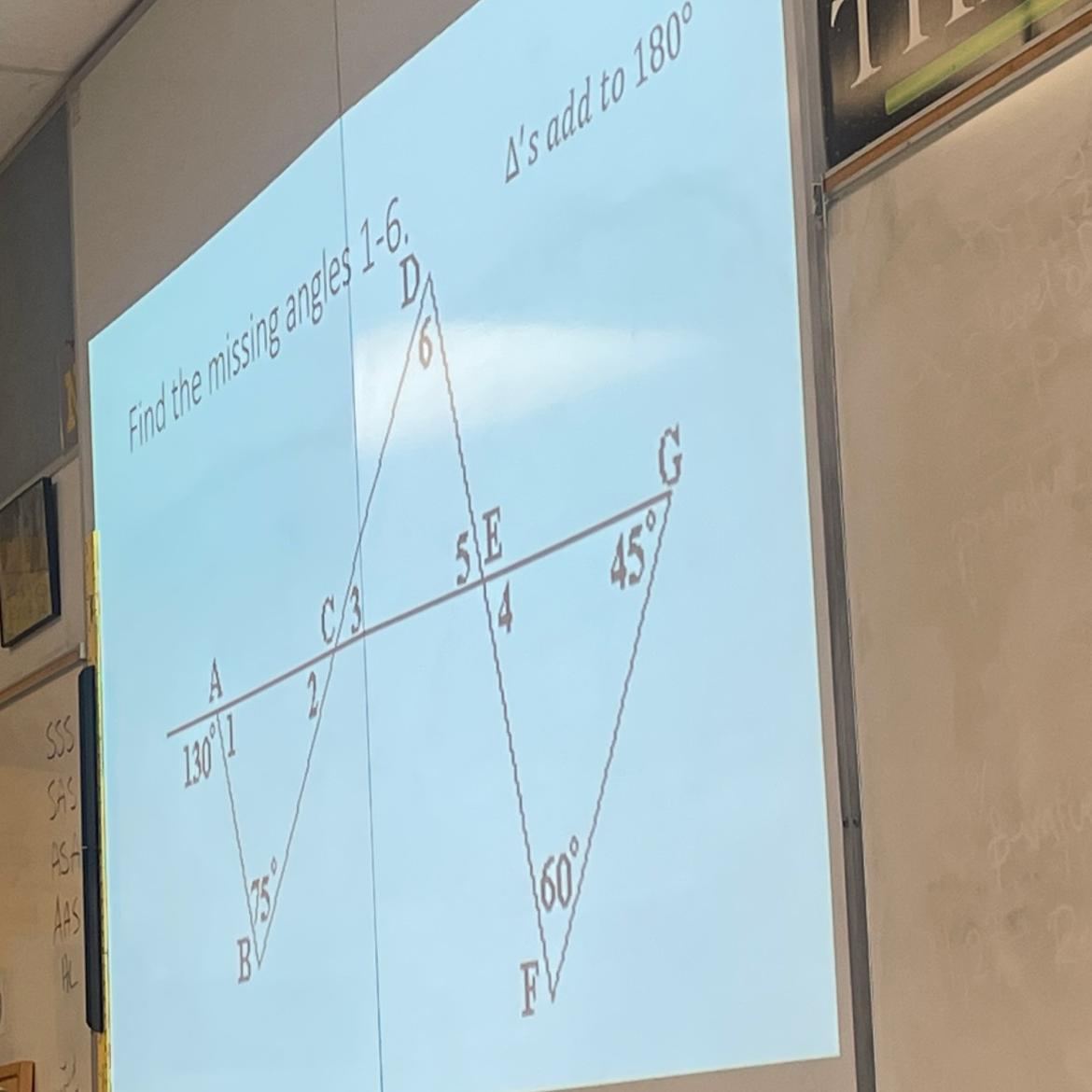 Find The Missing Angles 1-6