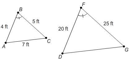 Triangles ABC And DFG Are Similar. Which Proportion Can Be Used To Find The Value Of DG? 74=20DG 75=25DG