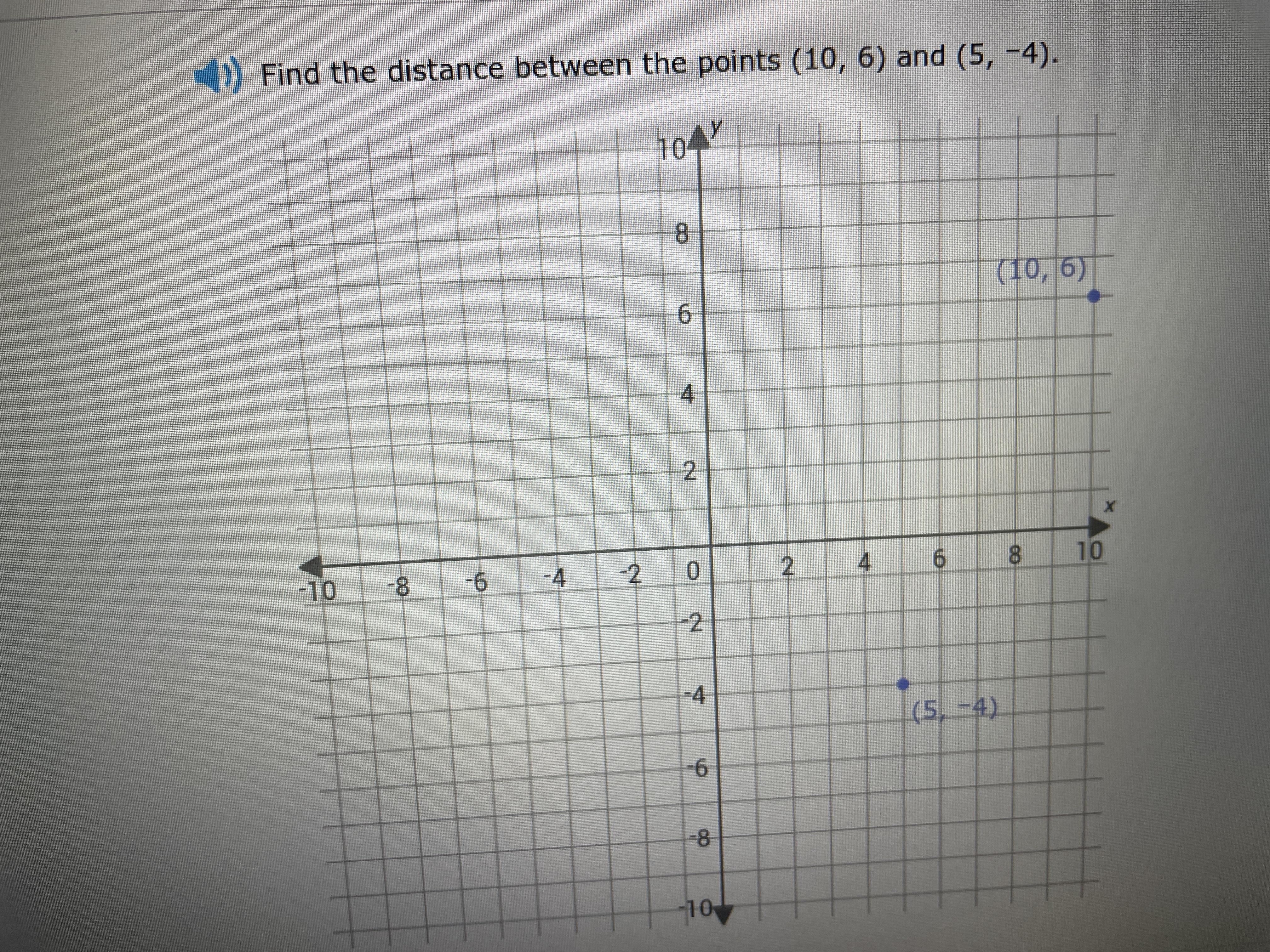 Hi! Can Someone Help Me With The Find The Distance Between Two Points. Thank You!