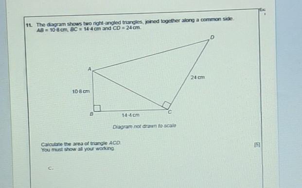 LE11. The Diagram Shows Two Night-angled Triangles, Joined Together Along A Common SideAB = 10-8 Cm,