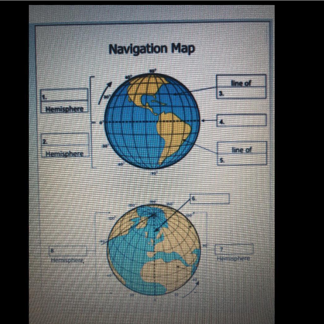 What Hemisphere Is Located By Item 1 On The Navigation Map ?