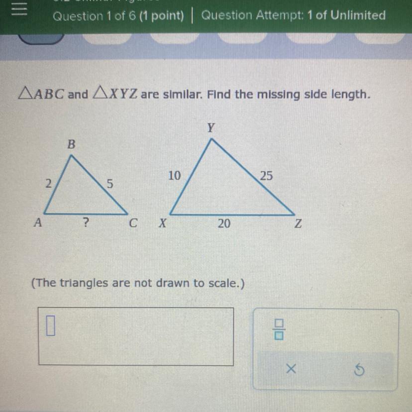 ABC And XYZ Are Similar. Find The Missing Side Length.