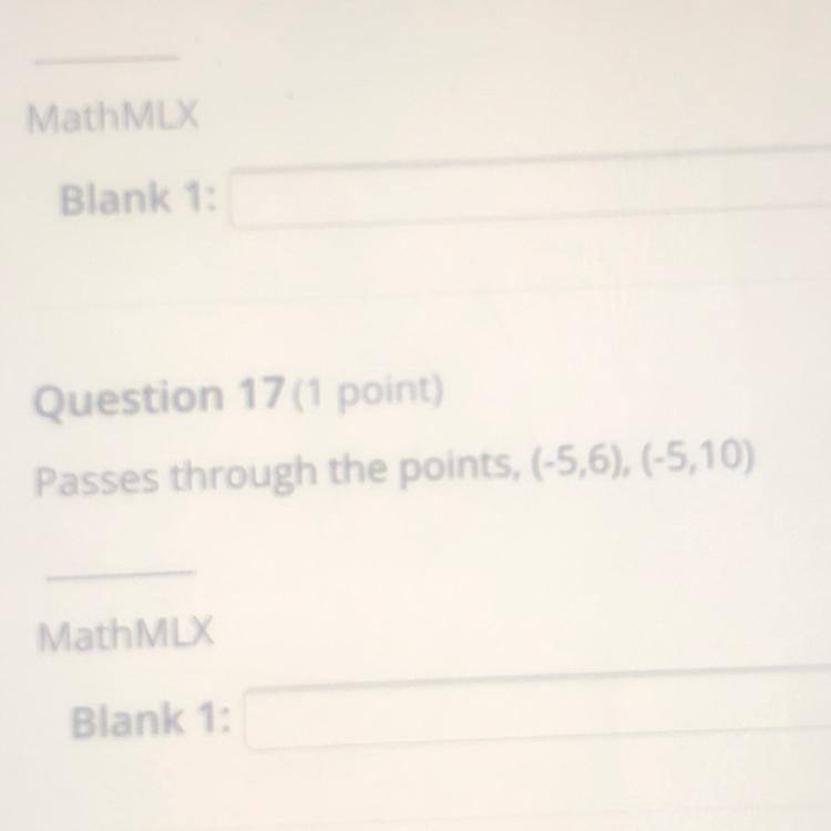 Question 18(1 Point)Passes Through The Points, (0,6), (-8,6)What Is The Slope?