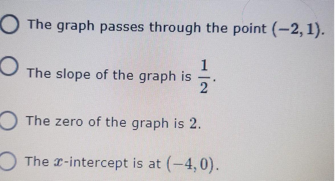 Which Statement Is True If The Graph Of The Linear Function Passes Through The Points (-1, -6)and (5,6)