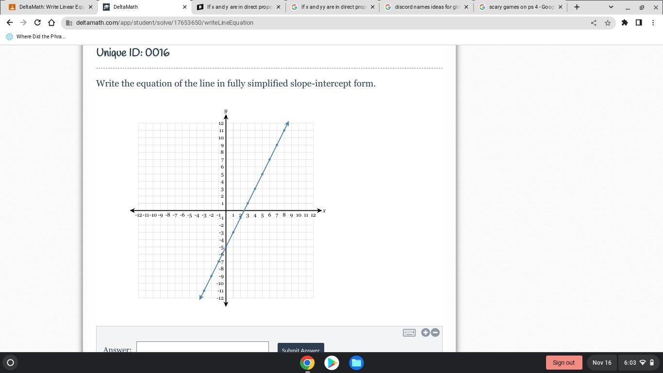 Write The Equation Of The Line In Fully Simplified Slope-intercept Form.plss Help