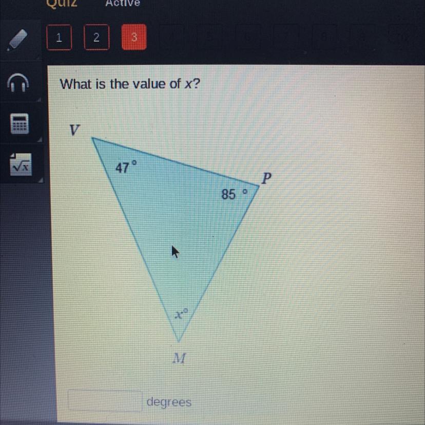 What Is The Value Of X?degrees