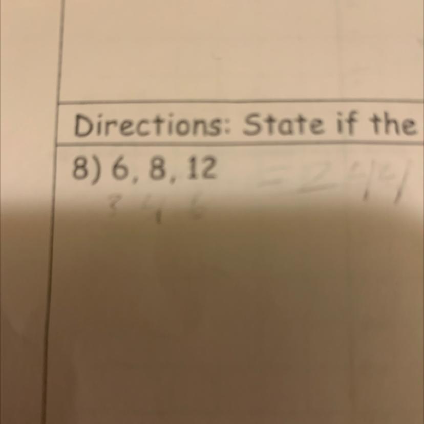 State Of The Three Sides Form A Right Triangle