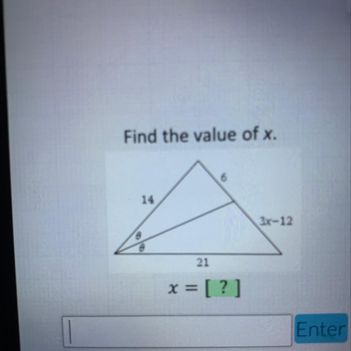 Find The Value Of X.143x-12AA21x = [?]