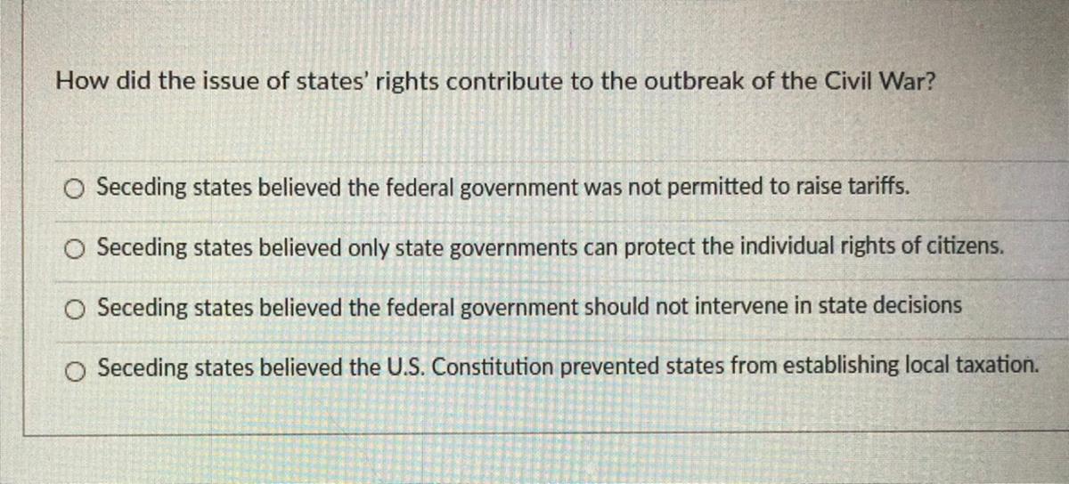 How Did The Issue Of States' Rights Contribute To The Outbreak Of The Civil War?