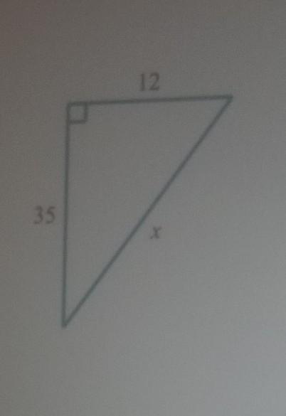 For The Following Right Triangle, Find The Side Length X.