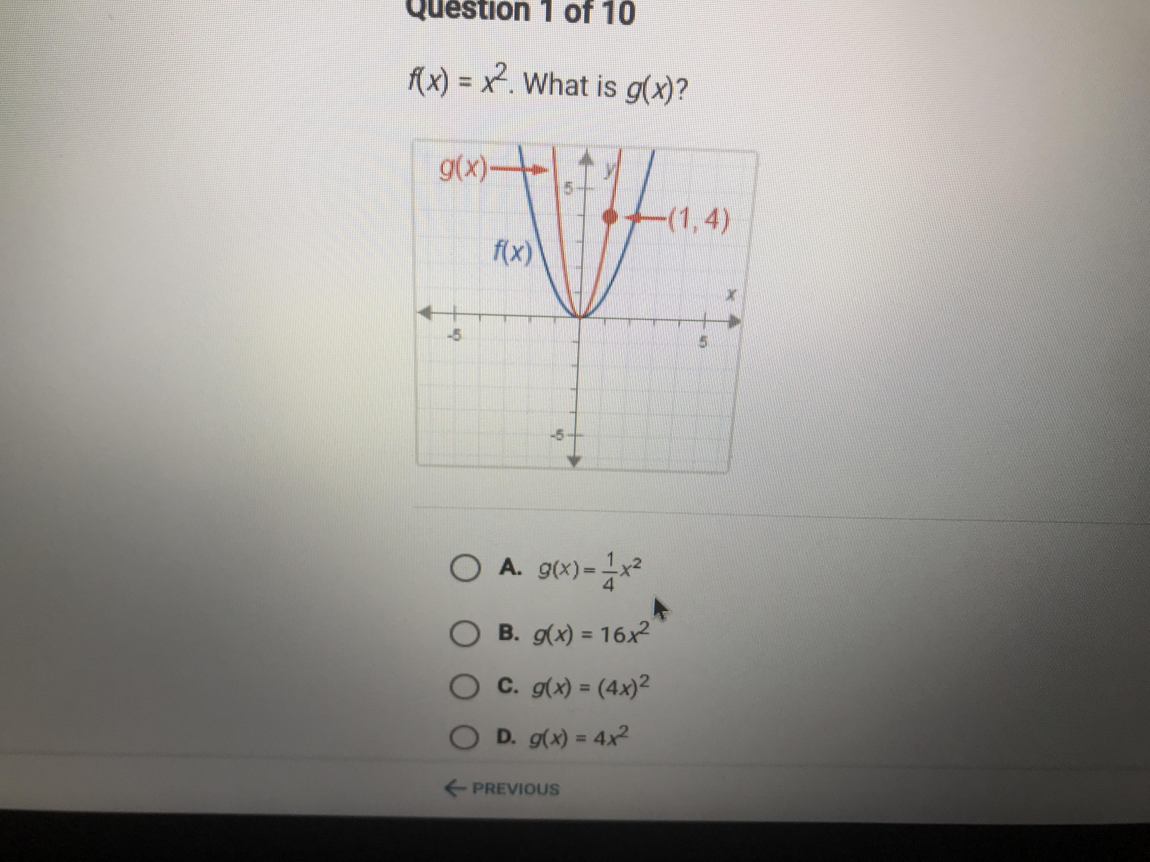 F(x)=x^2 What Is G(x)