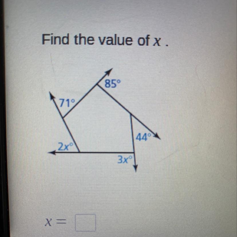 Find The Value Of X - Please Help!