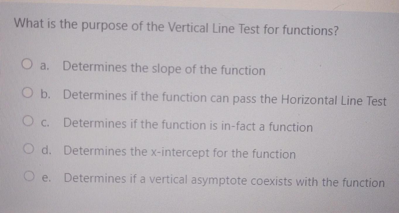 What Is The Purpose Of The Vertical Line Test For Functions?