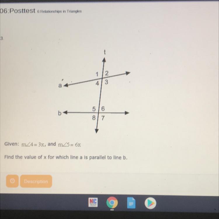 Find The Value Of X For Which Line A Is Parallel To Line B . 