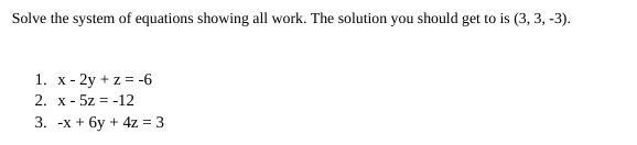 Solve The Systems And Please Show All Work Using Substitution.