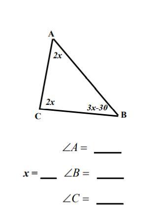 Use ABC To Find The Value Of X And The Angle Measures.