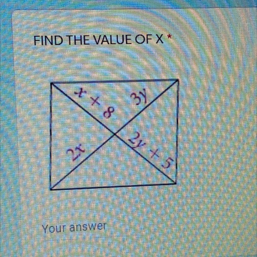 FIND THE VALUE OF X 