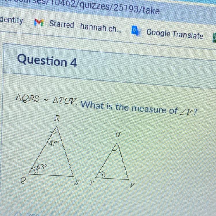 QRS~TUV. What Is The Measure Of V? 