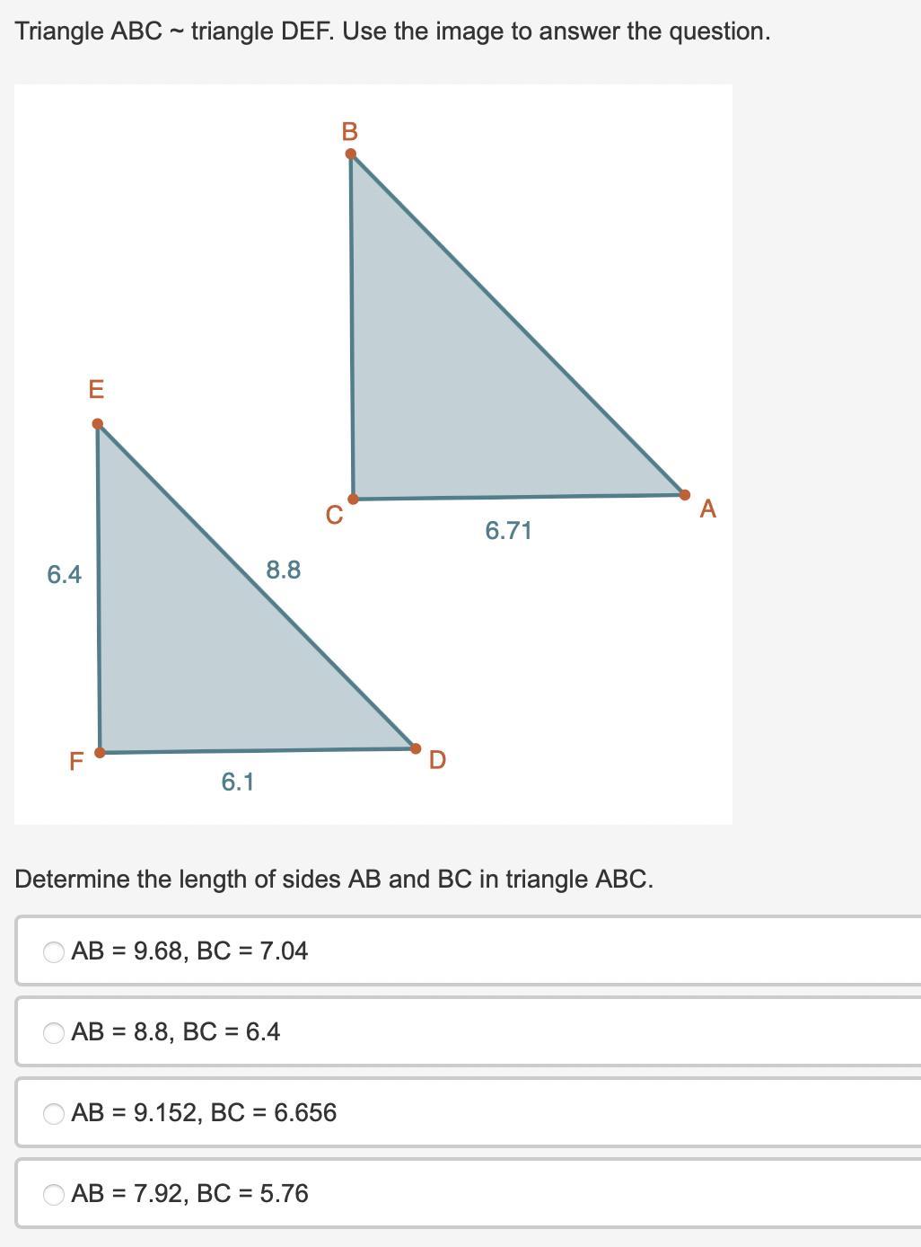 PLEAS HELP ASAPPP!! WILL MARK BRAINLIEST Determine The Length Of Sides AB And BC In Triangle ABC.