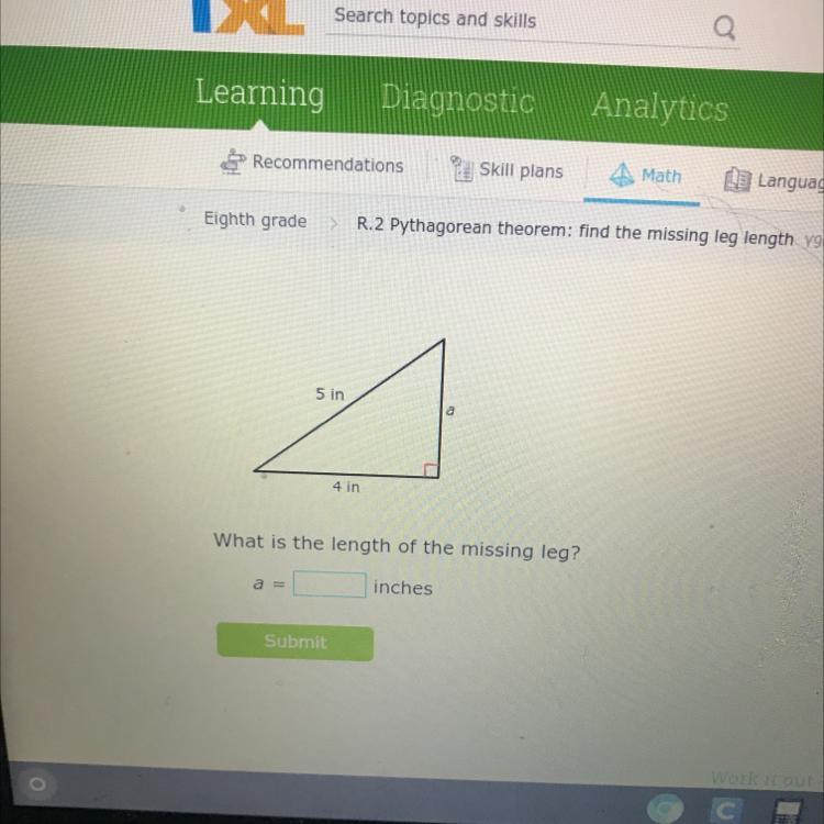 33 M44 MWhat Is The Length Of The Hypotenuse?C=meters