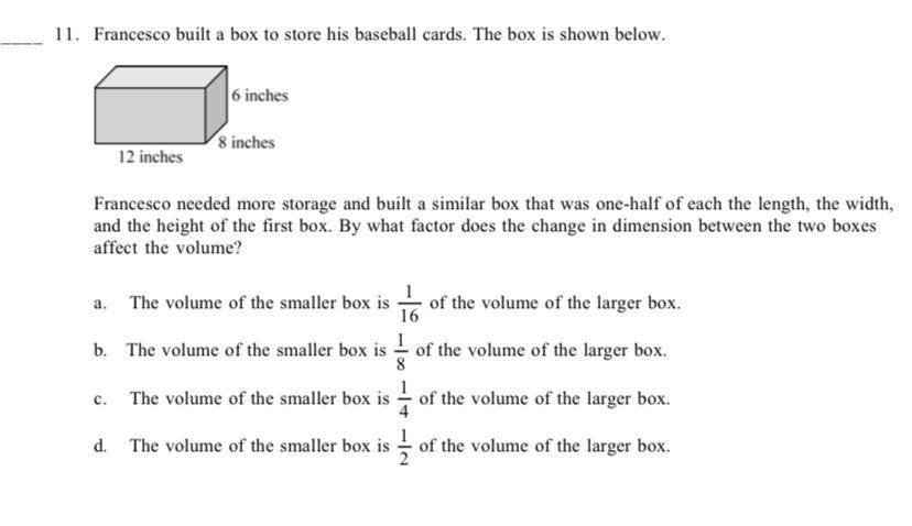 Francesco Built A Box To Store His Baseball Cards. The Box Is Shown Below.Francesco Needed More Storage