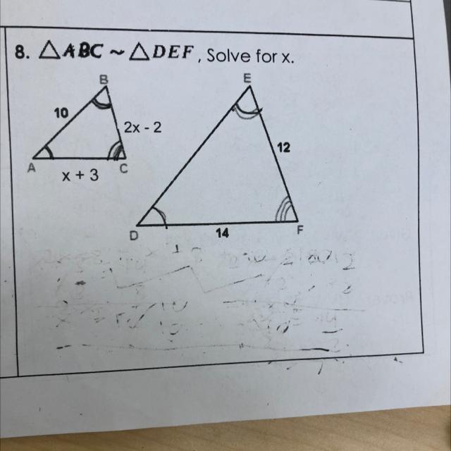 Solve For X Given The Diagram