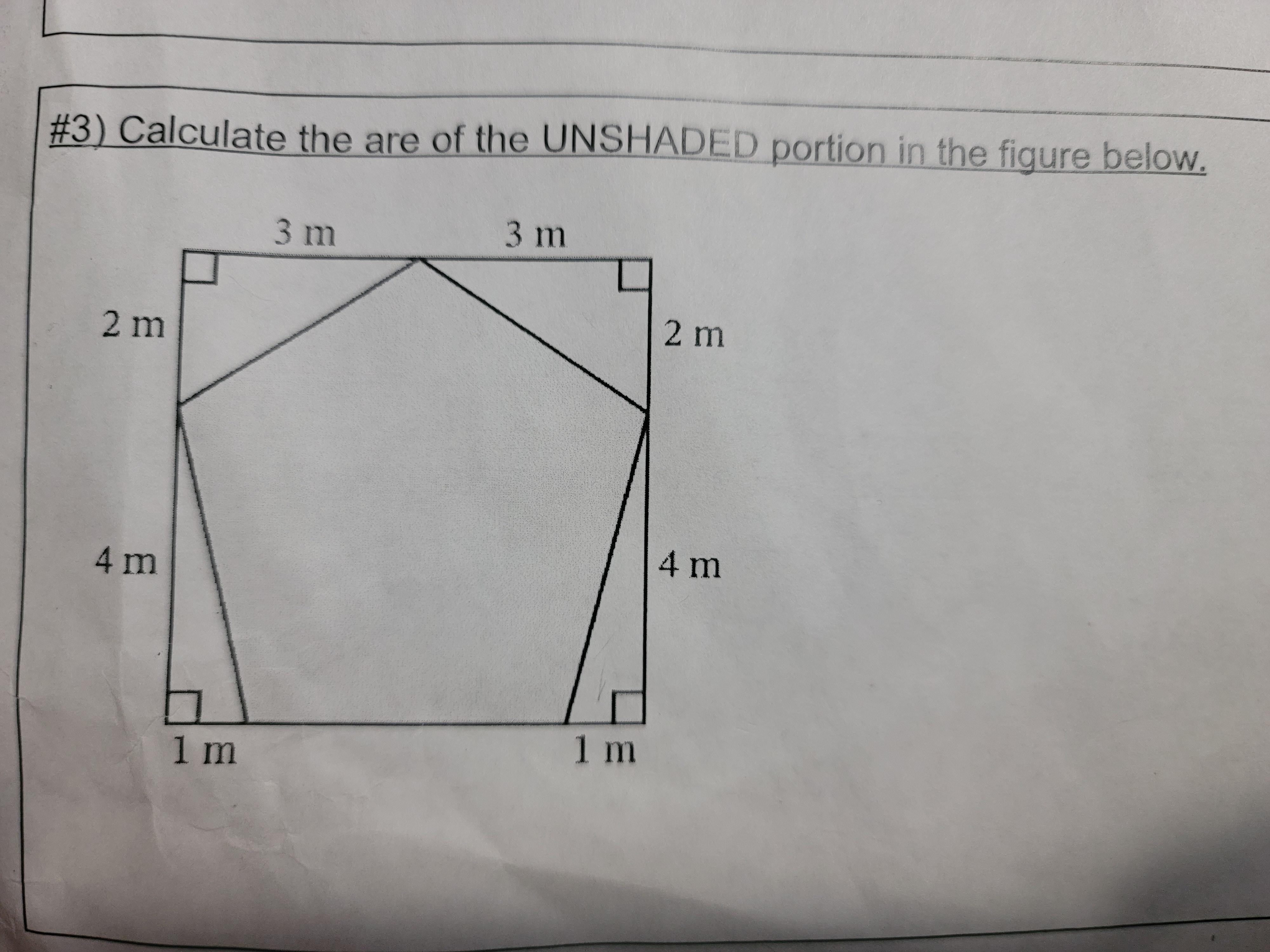 Calculate The Unshaded Portion Of The Figure