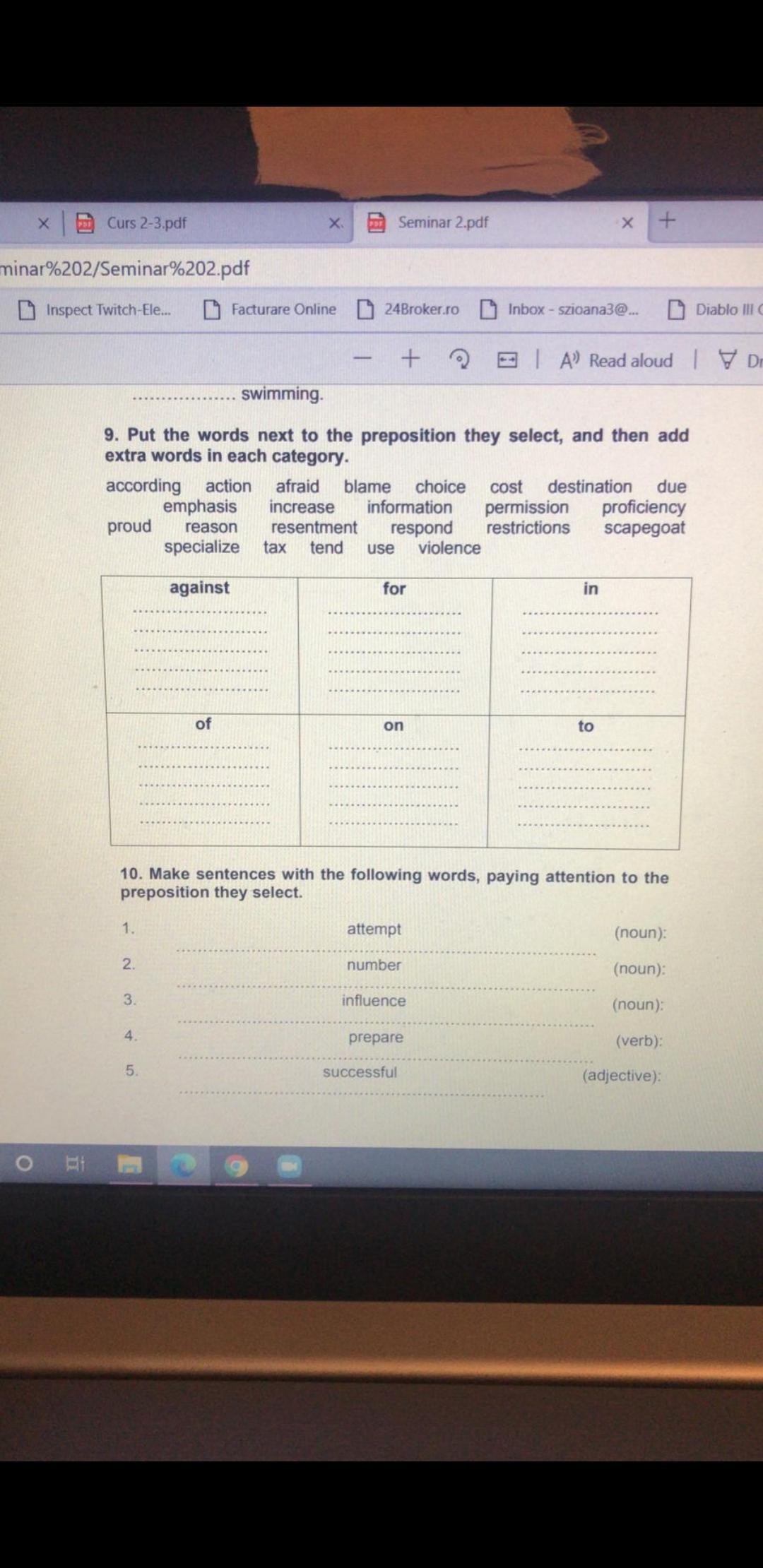 Hi There! Could You Help Me Please With These 2exercises, 9 And 10, Please?