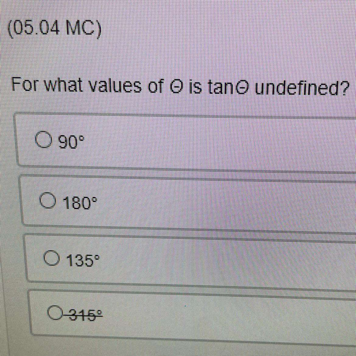 For What Values Of O Is Tan O Undefined?