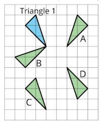 Which Figure Is A Rotation Of The Blue Figure?ABCD