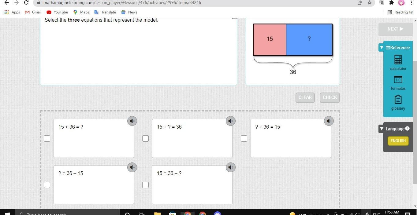 Select The Three Equations That Represent The Model.please Help, Wrong Answers Will Be Ignored And If