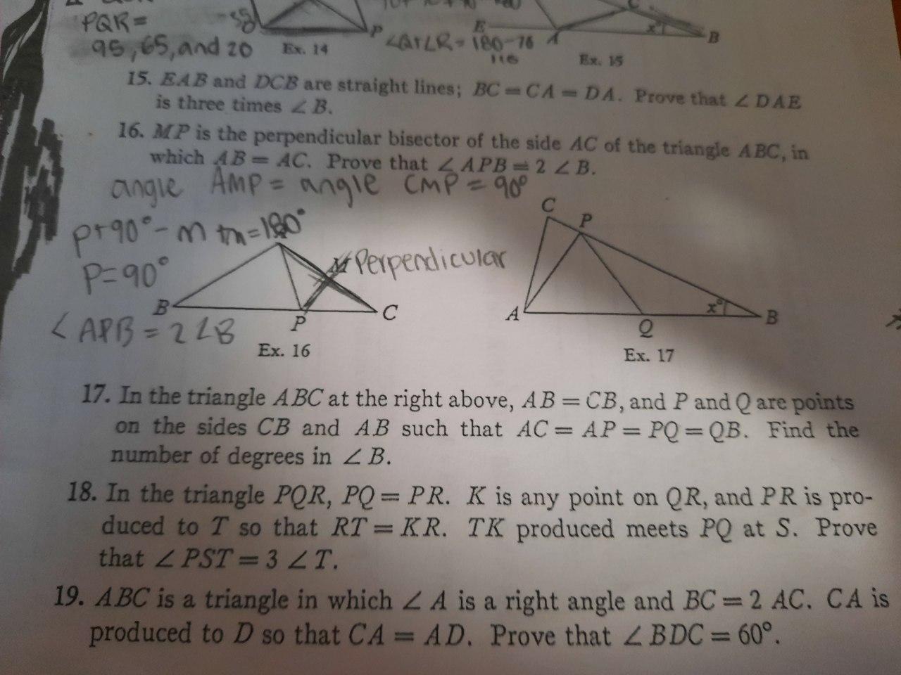 In The Triangle ABC At The Right Above, AB=CB, And P And Q Are Points On The Sides CB And AB Such That