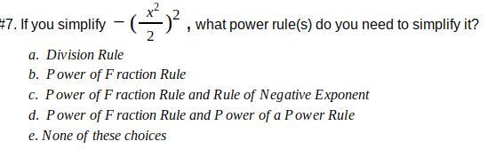 Please Determine The Right Power Rule For Each Problem (no Links!)