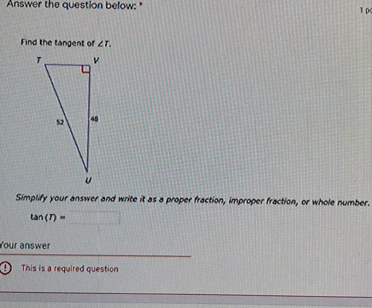 Find The Tangent Of T