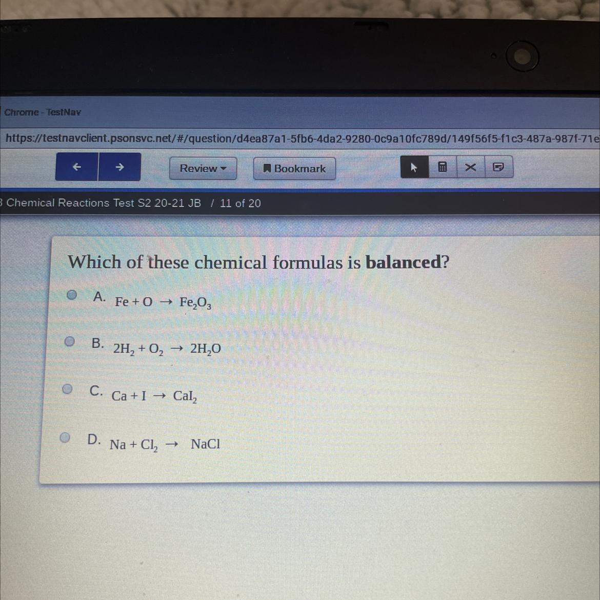 Which Of These Chemical Formulas Is Balanced?