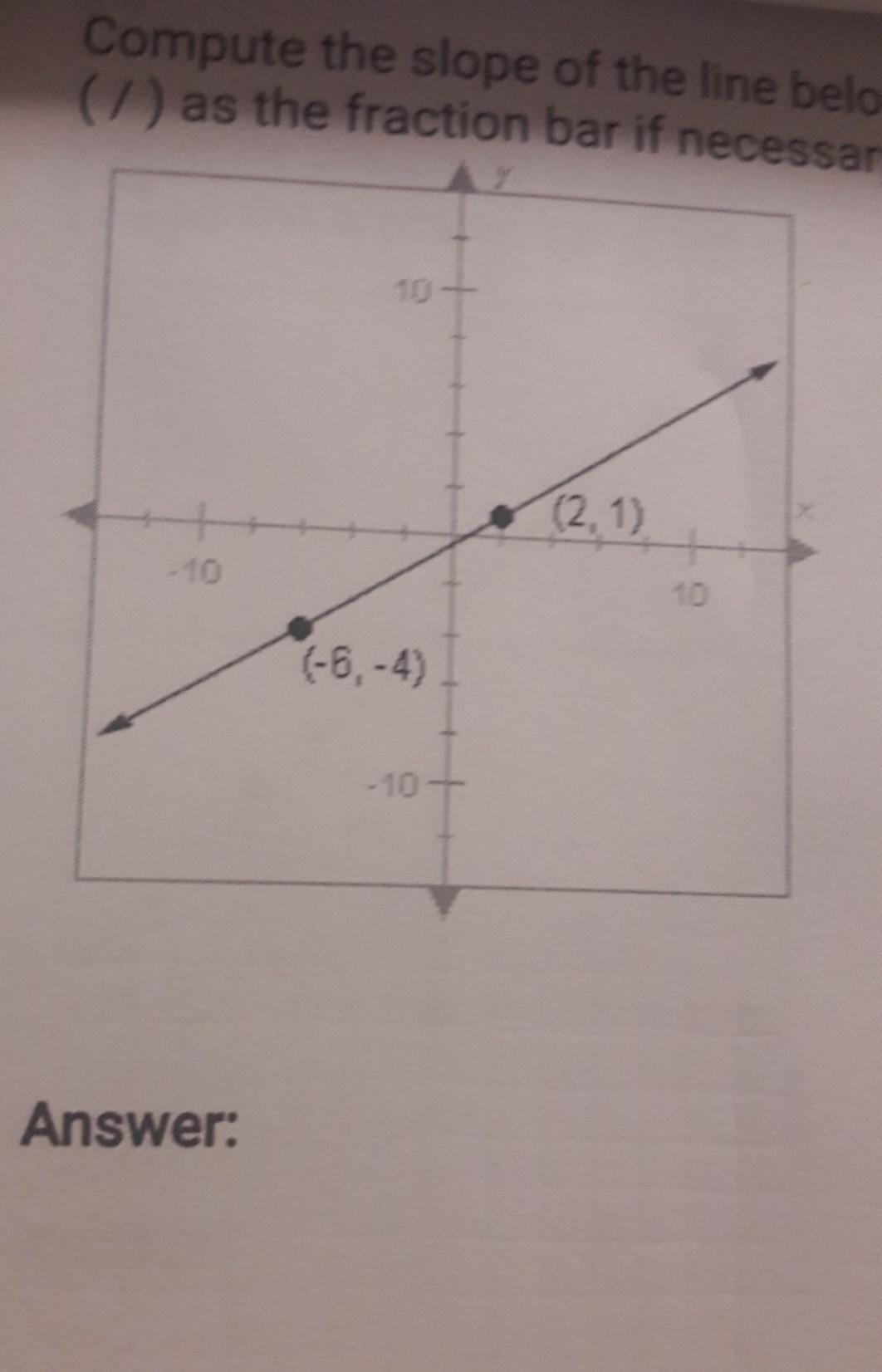 How Do You Find Slope Of (2,1) And (-6,-4)