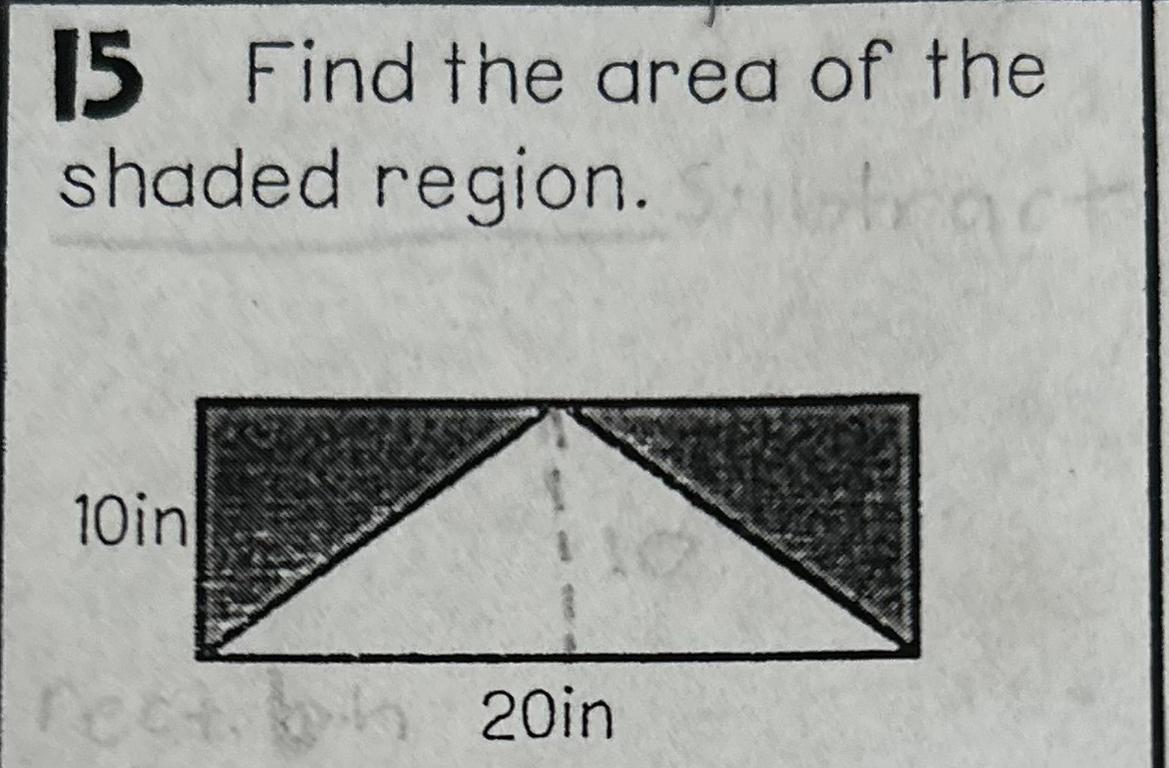 15 Find The Area Of Theshaded Region.