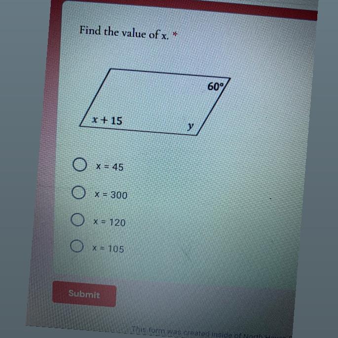 Find The Value Of X. *