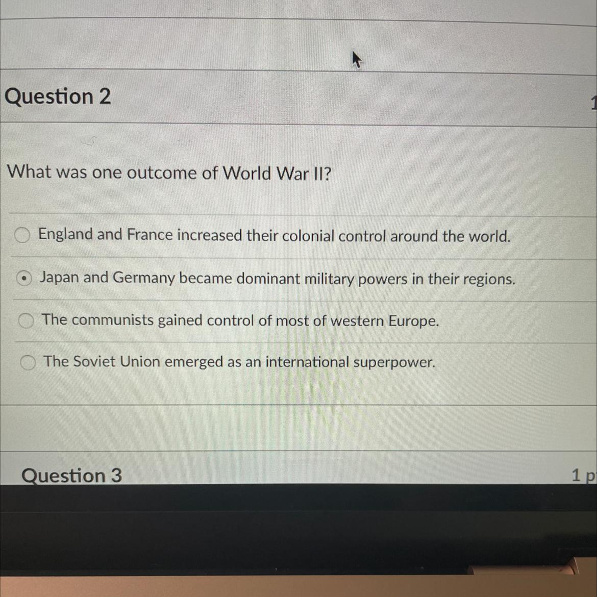What Was One Outcome Of World War II?