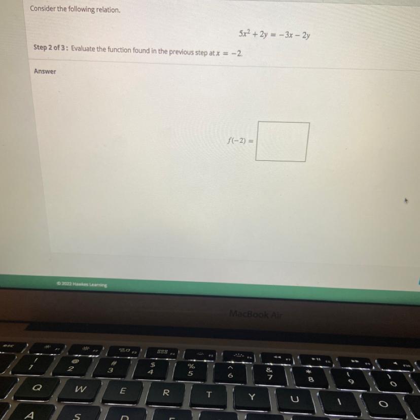 Evaluate The Function Found In The Previous Step At X=-2 