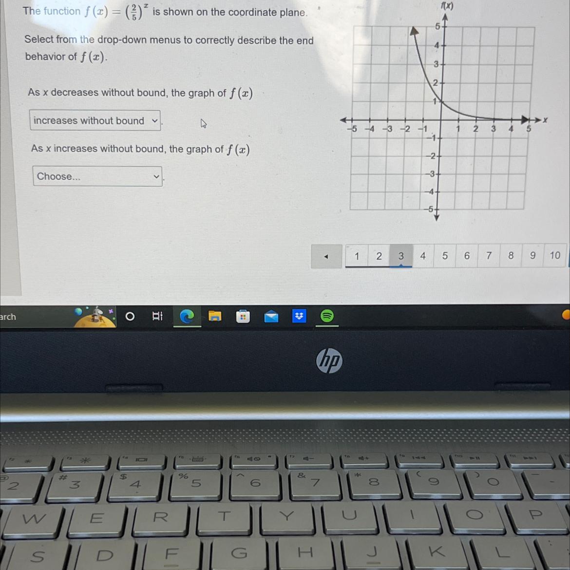 The Function (x) = (?)* Is Shown On The Coordinate Plane. Select The Drop-down Menus To Correctly Describe