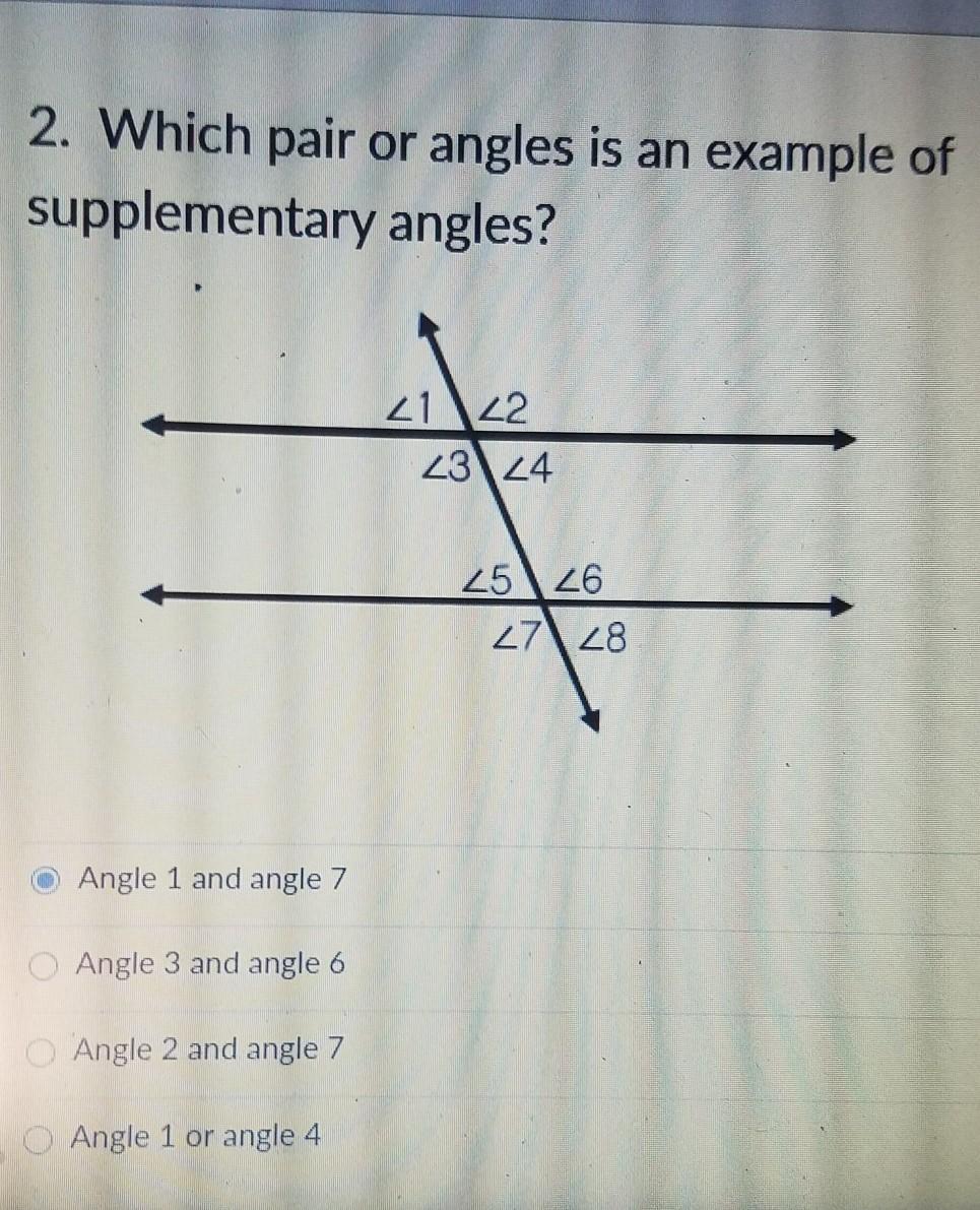 Pair Of Angles Is An Example Of Supplementary Angles Will Mark Brainest