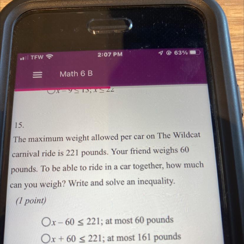 Pounds. To Be Able To Ride In A Car Together, How Muchcan You Weigh? Write And Solve An Inequality.(1