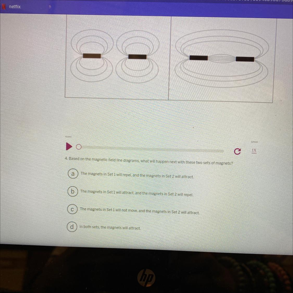 Based On The Magnetic Field Line Diagrams, What Will Happen Next With These Two Sets Of Magnets?