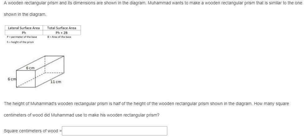 I Am Failing But I Techer Is Giving Me 1 More Chance PLZ HELP ME A Wooden Rectangular Prism And Its Dimensions