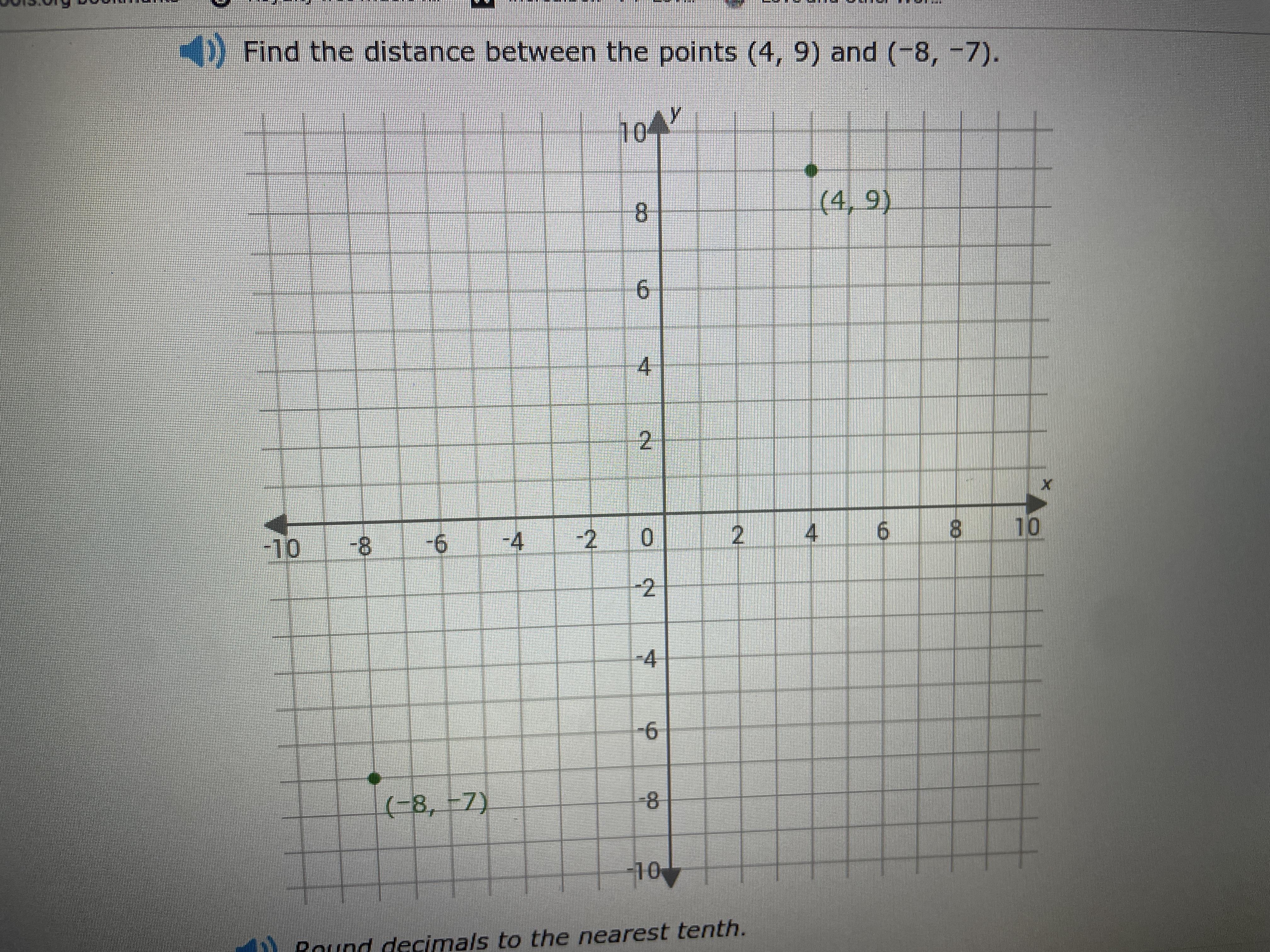 Hi! Can Someone Help Me With The Find The Distance Between Two Points. Thank You!