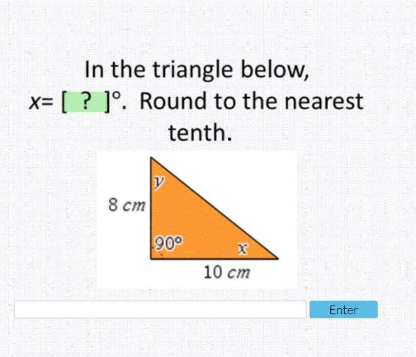 What Is X On This Right Triangle? Round To The Nearest Tenth.