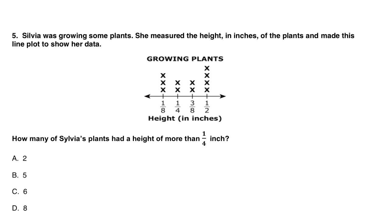 Silvia Was Growing Some Plants. She Measured The Height, In Inches, Of The Plants And Made Thisline Plot