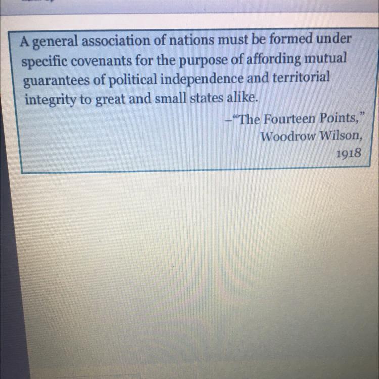 In This Passage, The Phrase "territorial Integrity"indicates That The League Should Offer ProtectionO