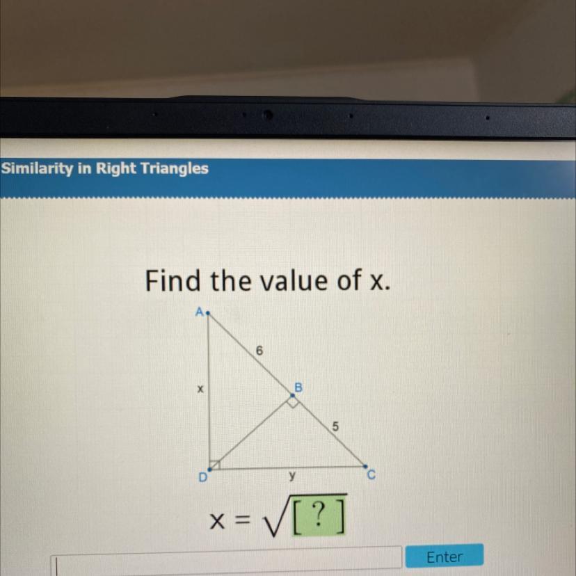 Find The Value Of X..6B5yx = V[?]